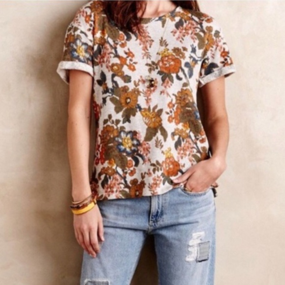 Anthropologie Saturday Sunday Floral Open Back Top